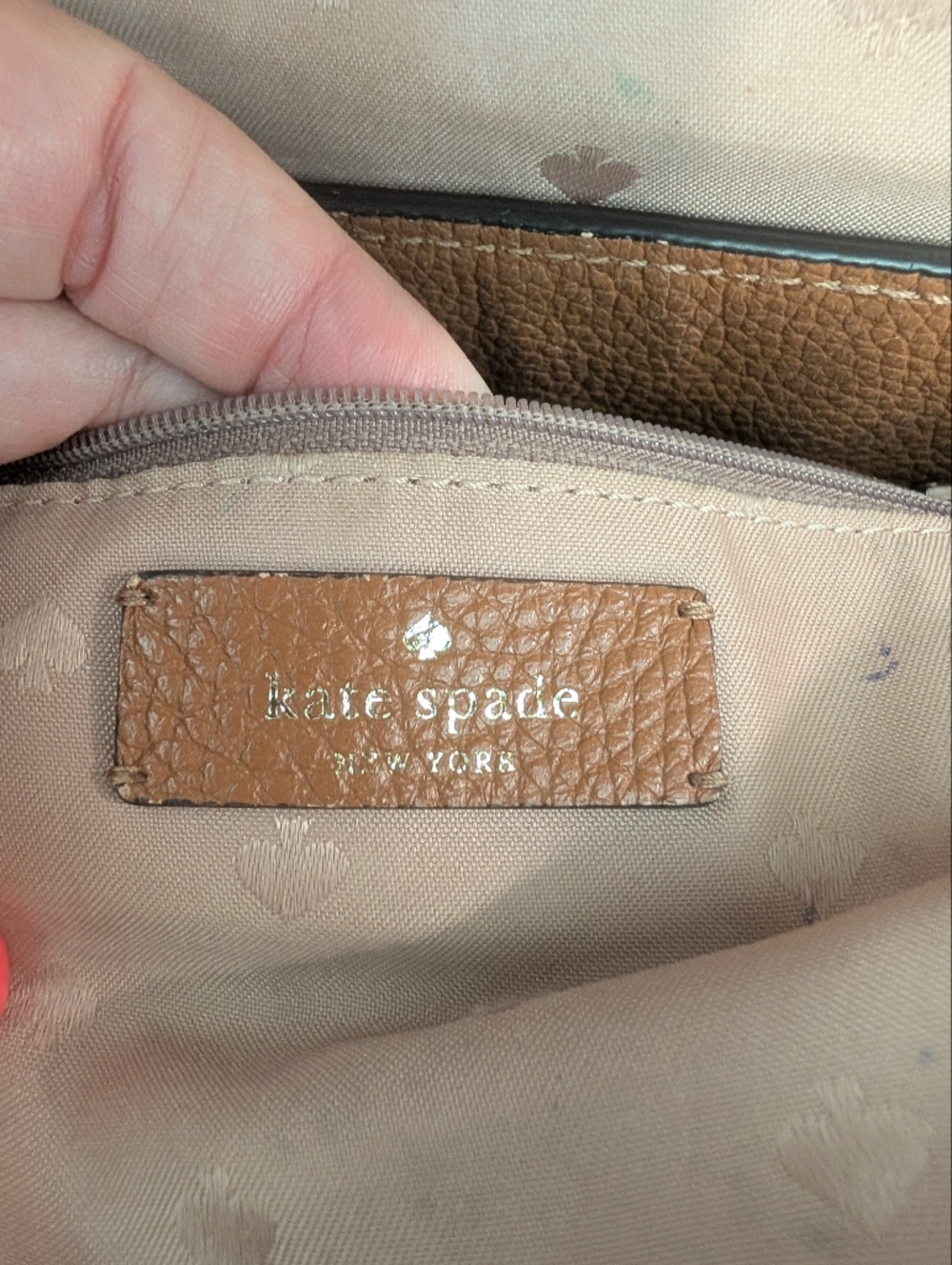 kate spade Pebbled Leather Drawstring Backpack in Tan - Picture 8 of 16
